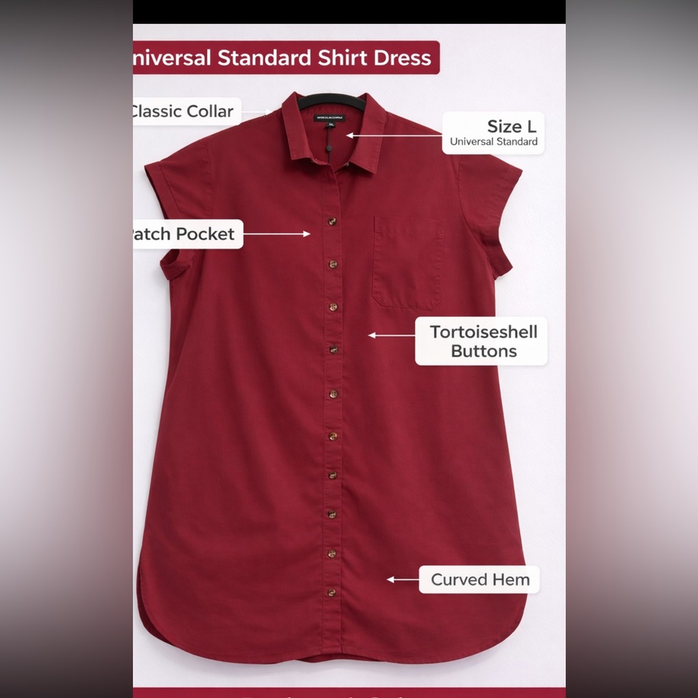 Universal Standard Burgundy shirt dress